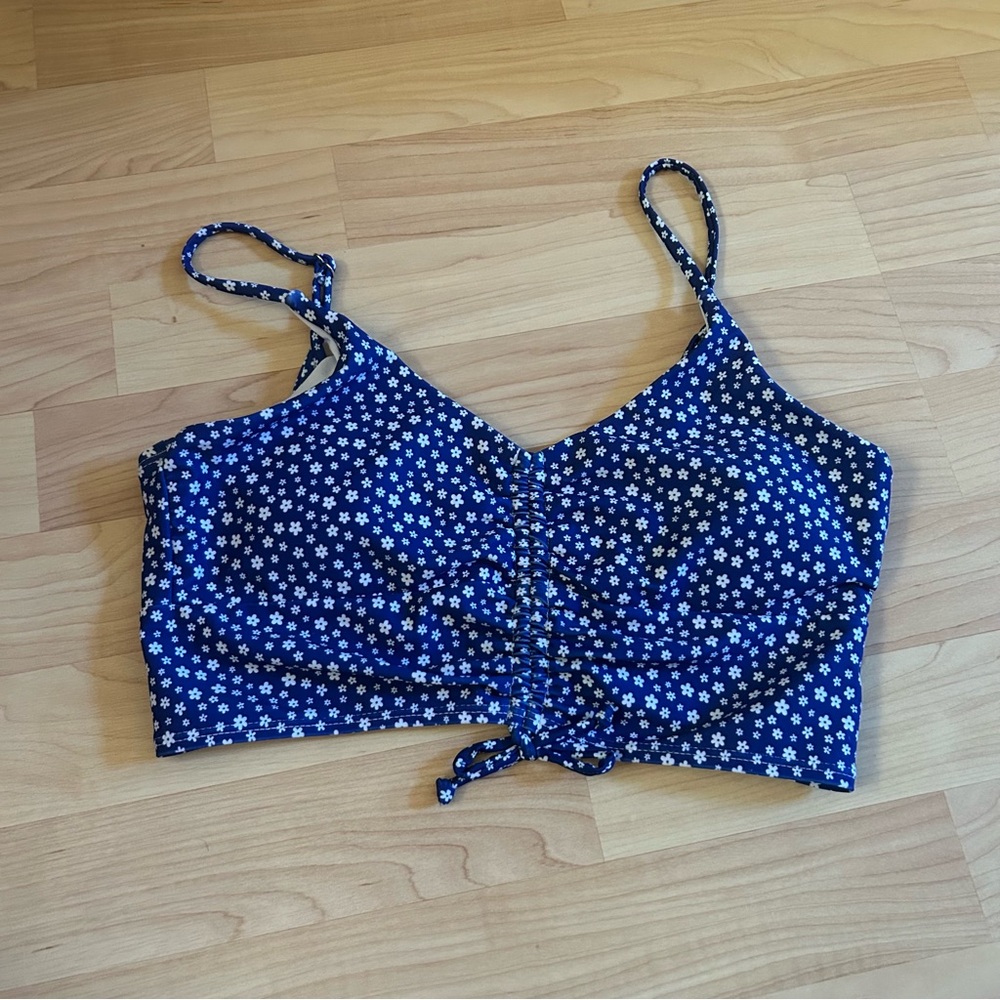 SHEIN Dark Blue Floral 2pcs Swim Set